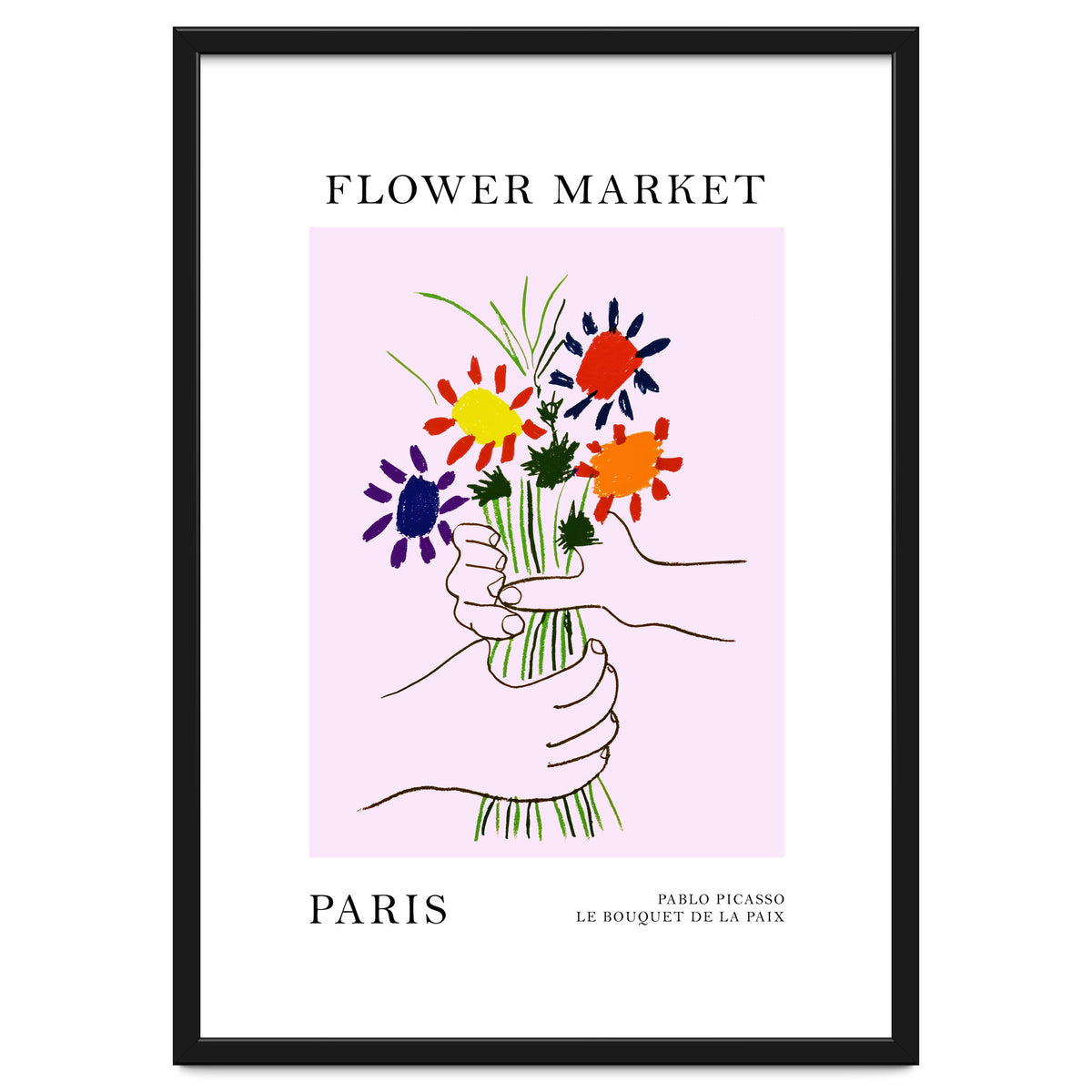 Paris Flower Market Picasso Style Art