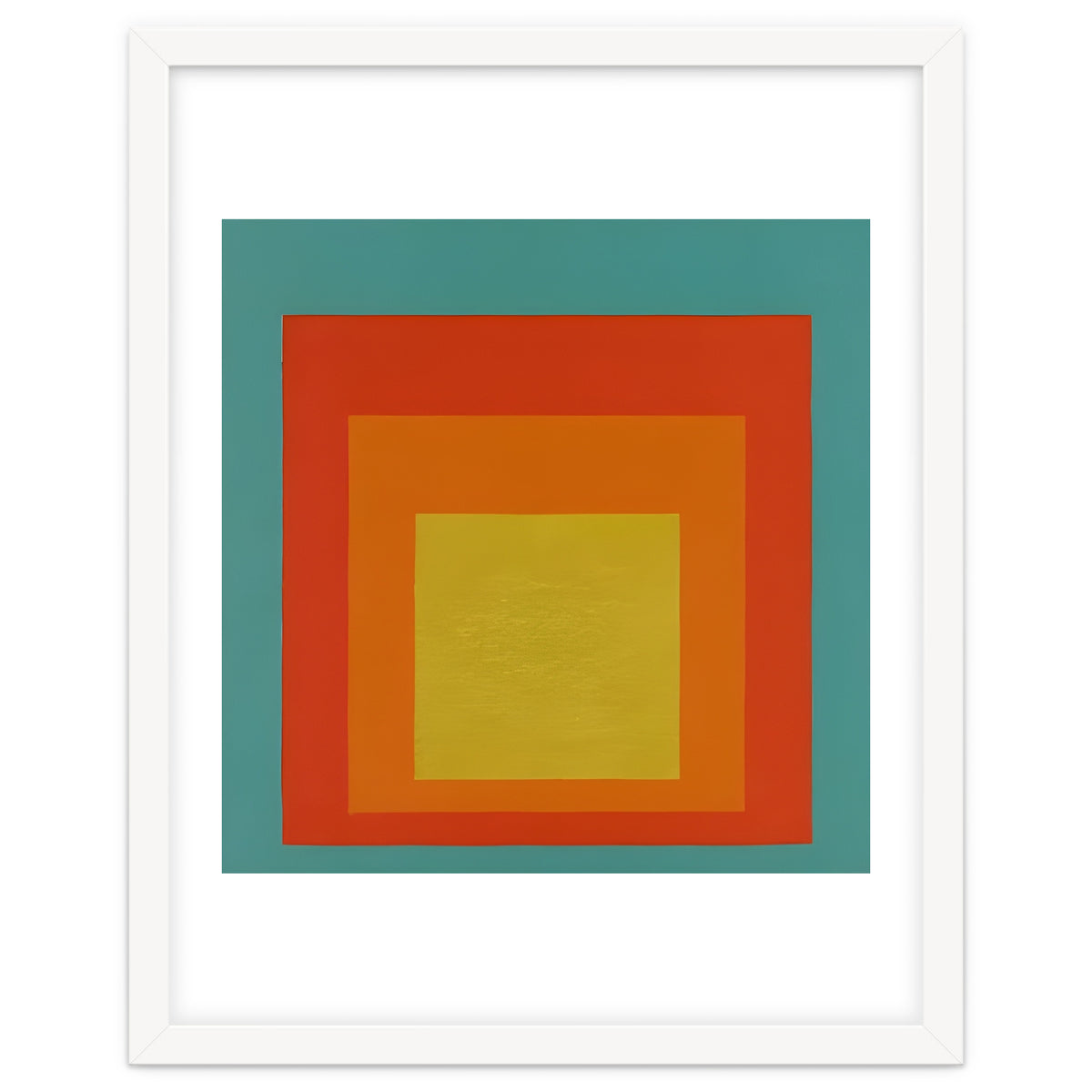 JOSEF ALBERS - HOMAGE TO THE SQUARE GREEN RED YELLOW ORANGE