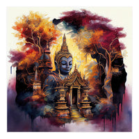 Autumn Forest Buddha Temple (Print Only)