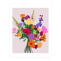 Zeal, Flowers Bouquet Botanical Nature, Blossom Floral Positivity Hope Bloom, Colorful Happy Bright Vintage Gift (Print Only)