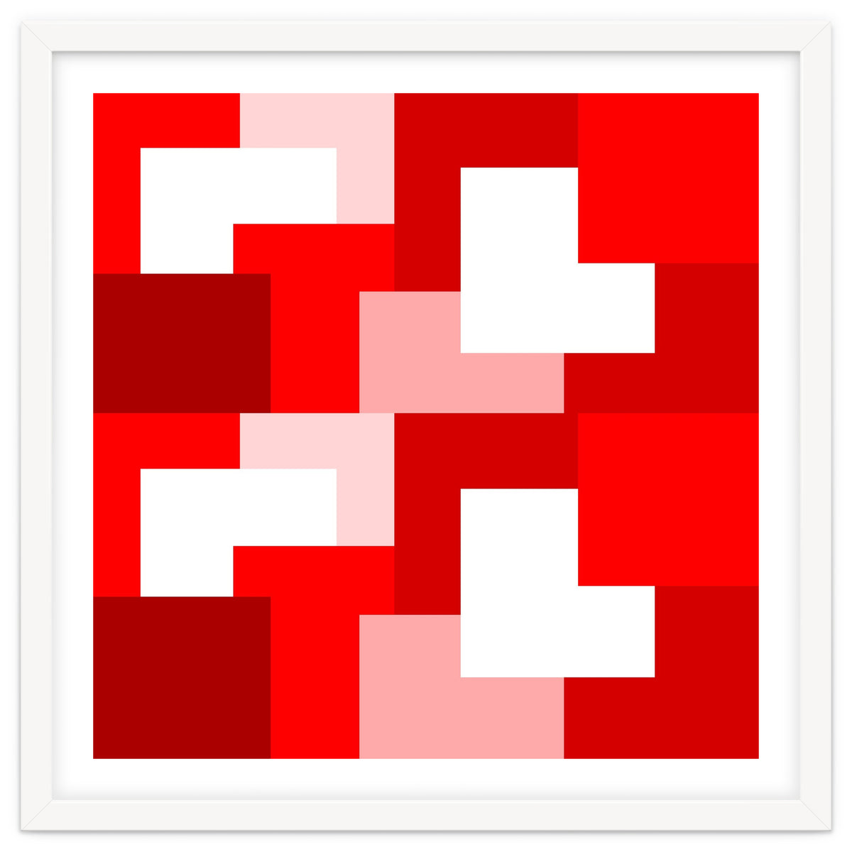 Red Abstract Square Tiles