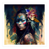 Floral Native Asian Warrior Portrait (Print Only) thumbnail