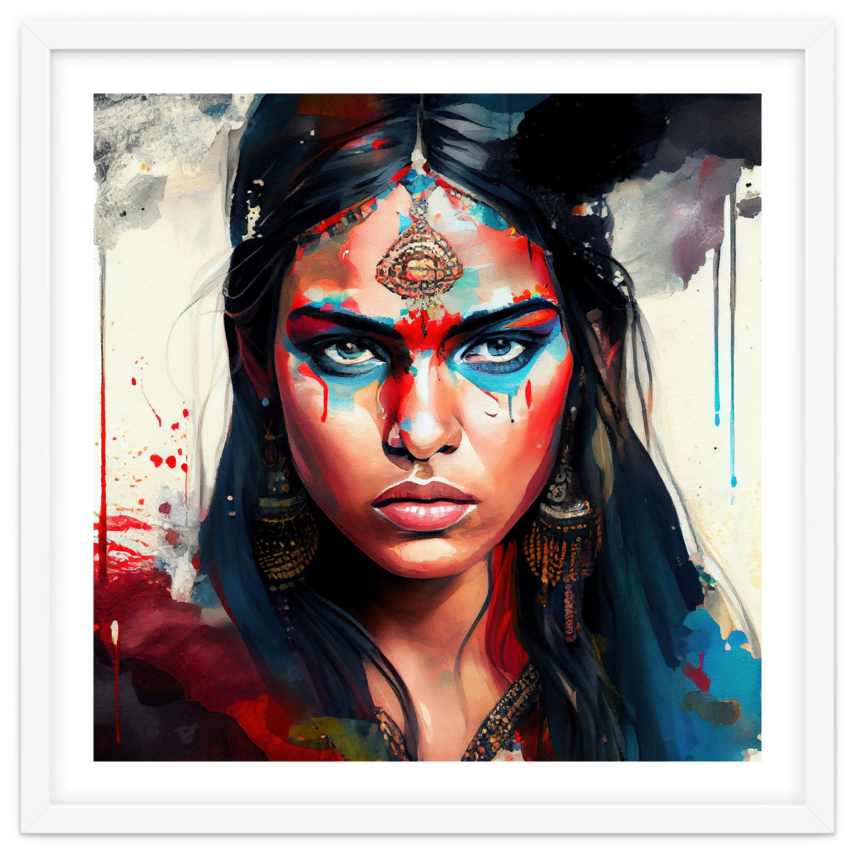 War Paint Hindu Warrior Portrait