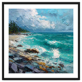 Coastal Turquoise Shoreline with Crashing Ocean Waves thumbnail