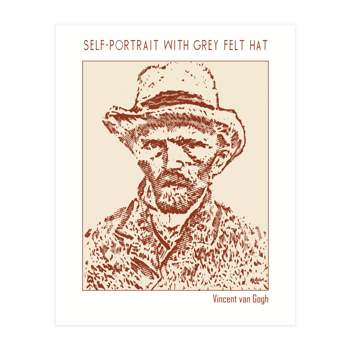 Self Portrait With Grey Felt Hat – Vincent Van Gogh (Print Only)