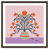 Tulips in a vase - orange and violet thumbnail