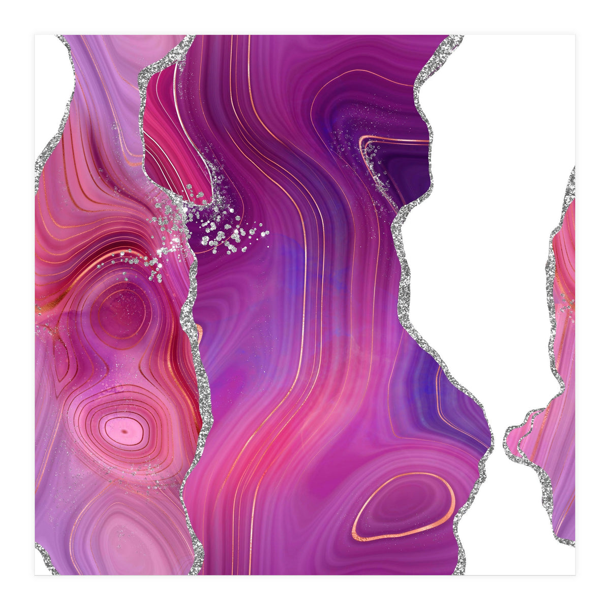 Magenta & Silver Agate Texture 05 (Print Only)