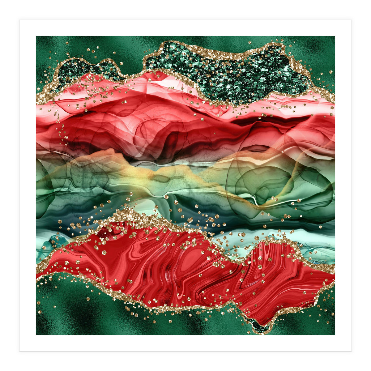 Christmas Glitter Agate Texture 04  (Print Only)