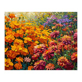 Radiant Summer Zinnia and Marigold Meadow Oil Painting (Print Only) thumbnail