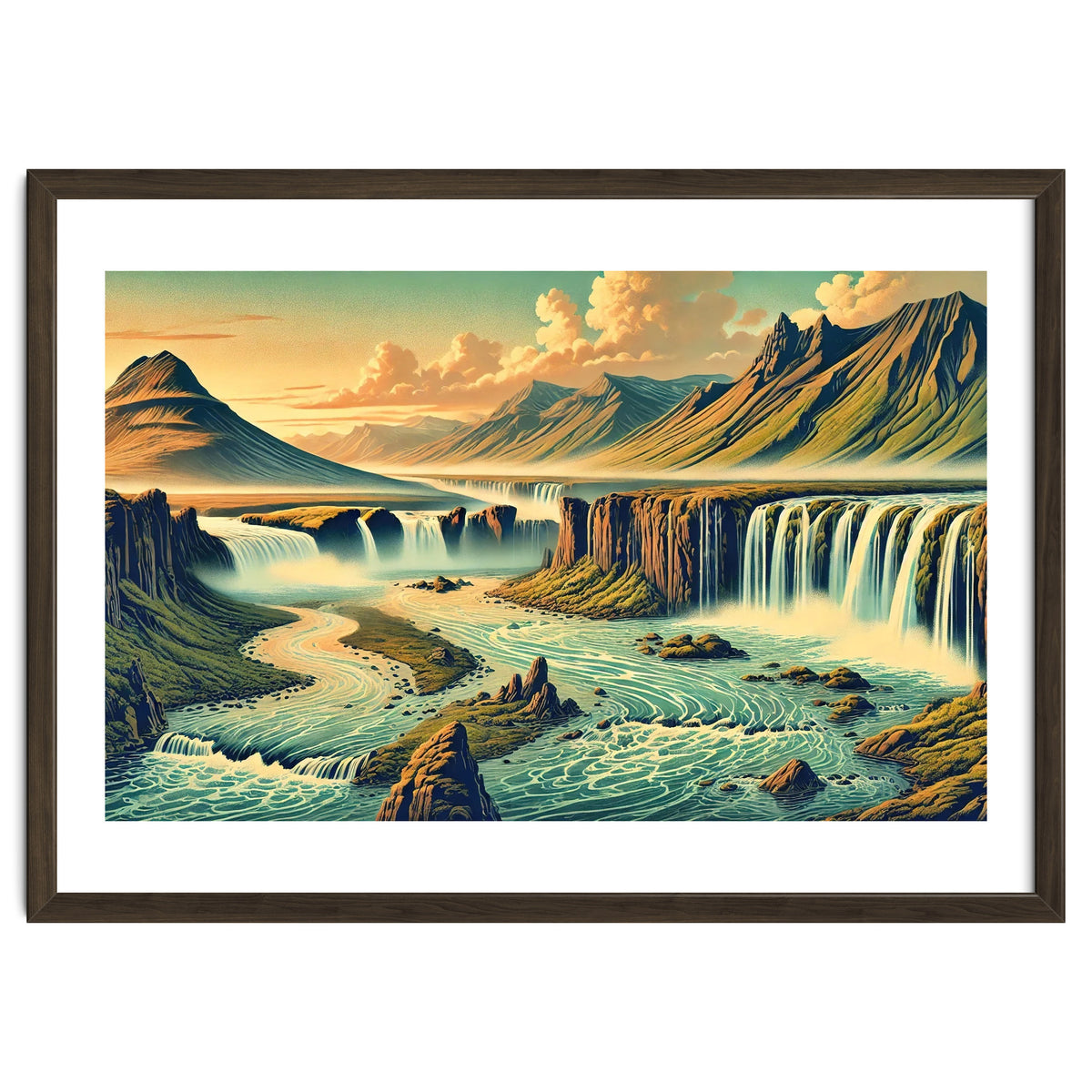 Vintage Iceland, Landscape Poster