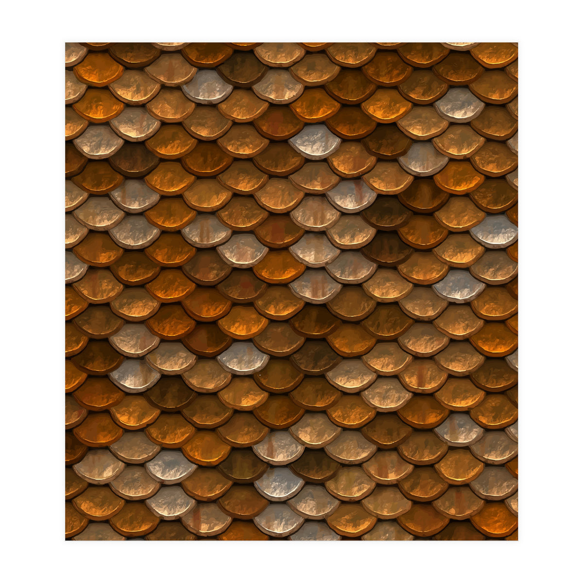 Transforming Into A Golden Mermaid (Print Only)