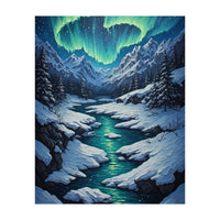 Ethereal Northern Lights: Arctic Winter Valley (Print Only)