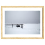 No lifeguards on the sign board in the winter snow beach thumbnail