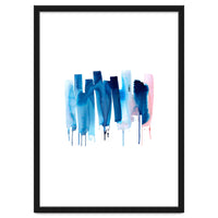 Abstract Watercolor Stripes Minimal Blue