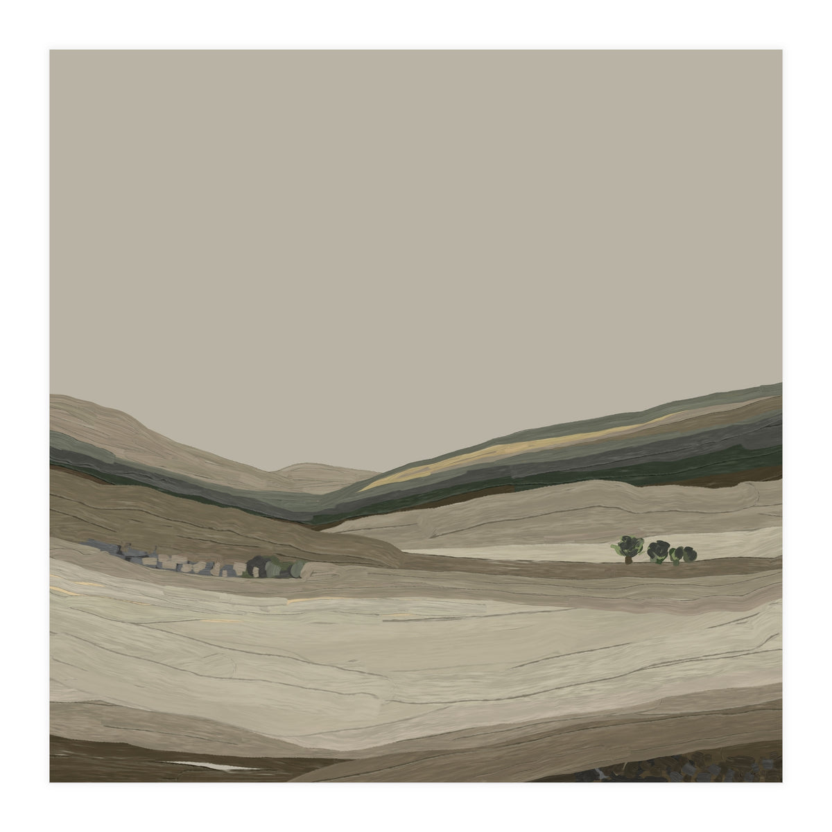 Muted Landscape oil painting  (Print Only)