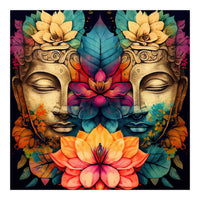 Twin Lotus Buddha Portrait (Print Only)