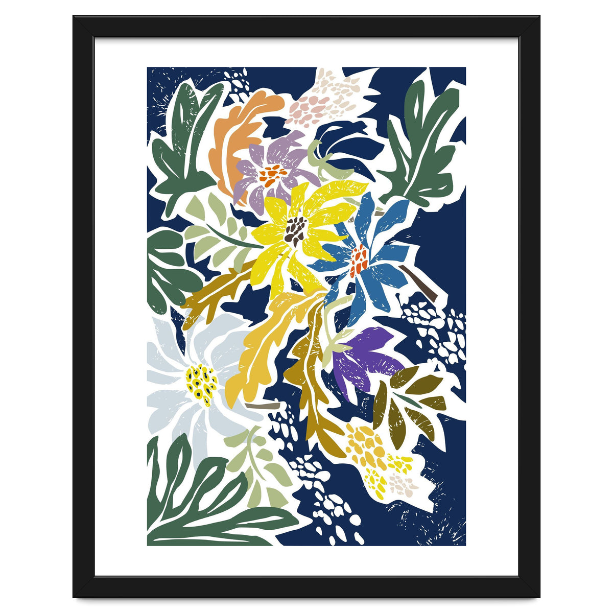 cosmopolitan flowers navy blue