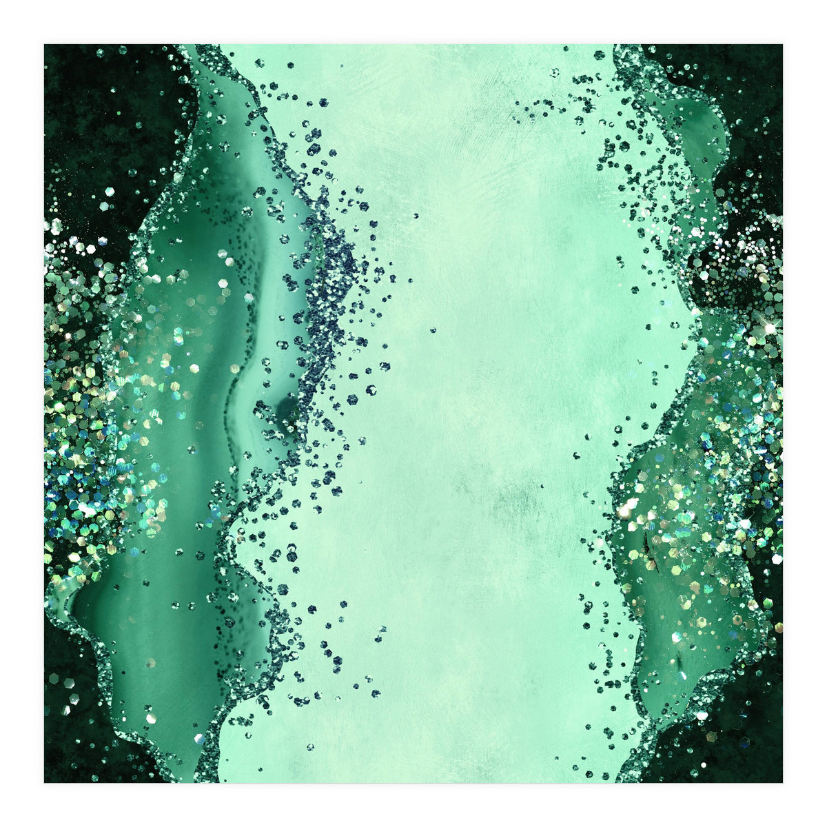 Emerald Glitter Agate Texture 01  (Print Only)