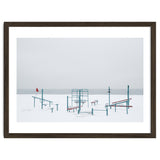 Playground in the winter snow beach thumbnail