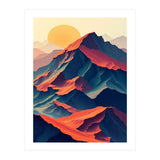 Dramatic Abstract Mountain Sunset Art (Print Only) thumbnail