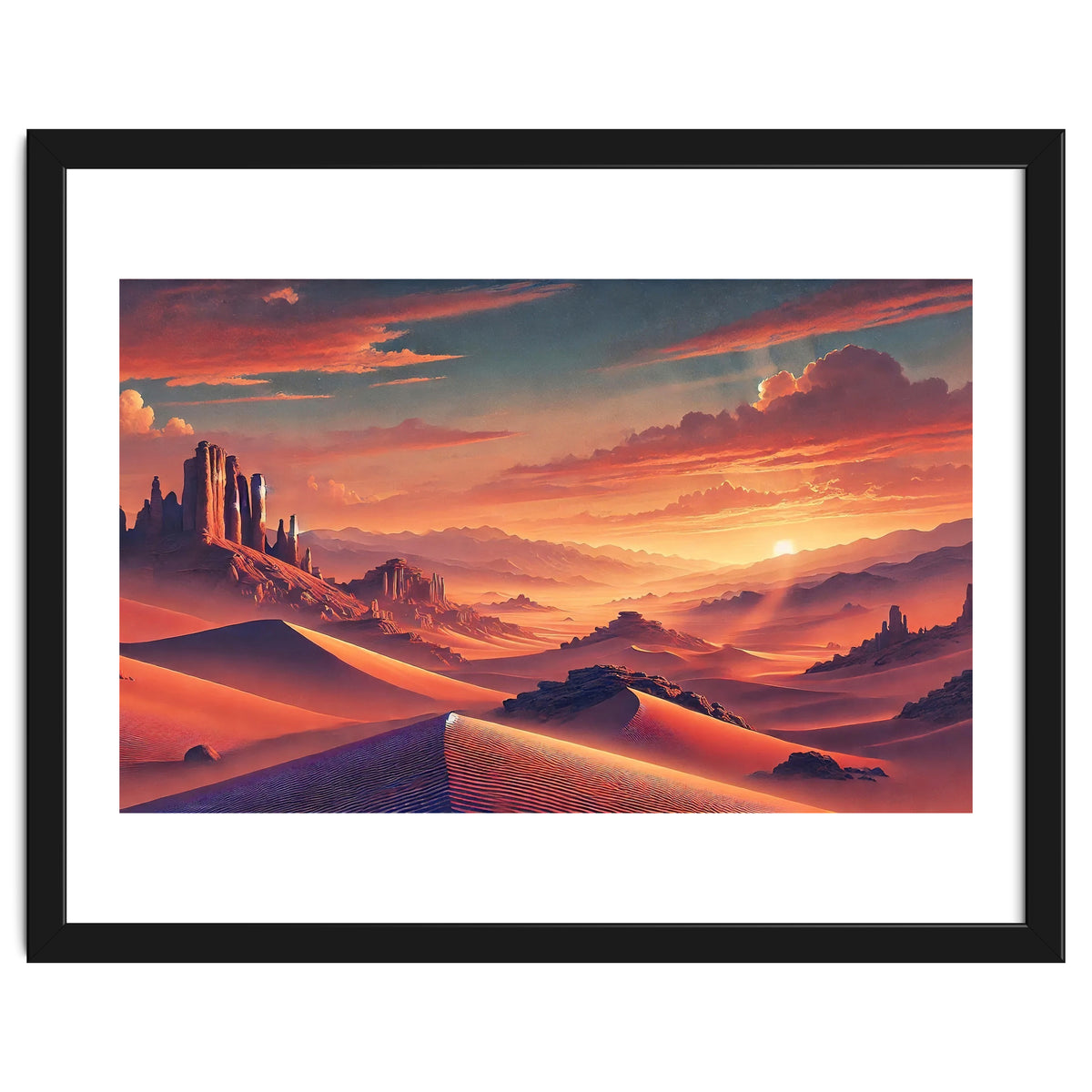 Vintage Chile, Atacama Desert Sunset Poster