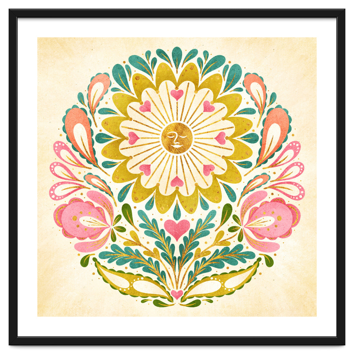 Solar Folk Art Mandala