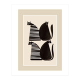 Minimalist Cats In Black And White (Print Only) thumbnail