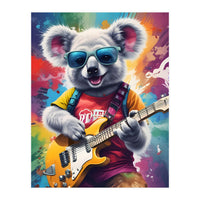 Koala Playing Guitar, Rock Graffiti (Print Only)