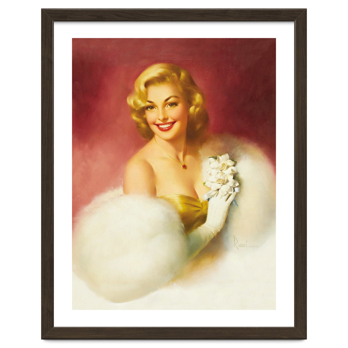 Smiling Lady In White Dress