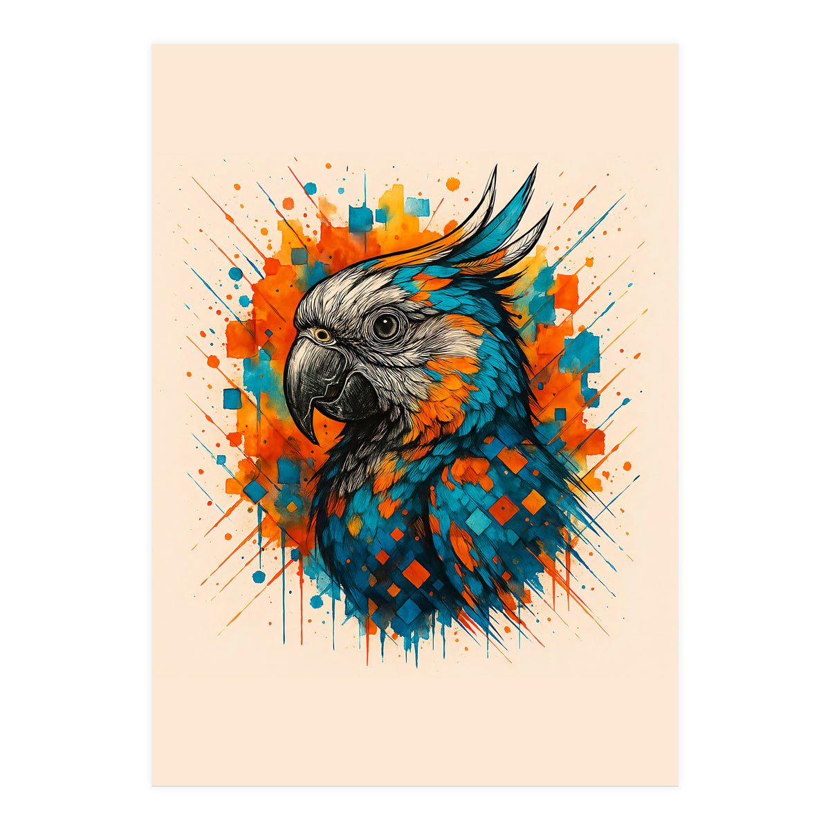 Parrot Animal Watercolor (Print Only)