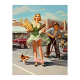 Funny Pin Up Shopping Girl (Print Only) thumbnail