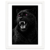 Black leopard with colorful eyes portrait thumbnail