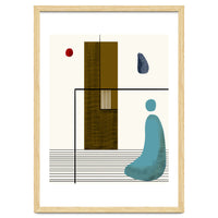 Solitude & Reflection, Abstract Concept Art, Meditation Rustic Eclectic Minimalism, Scandinavian Neutral