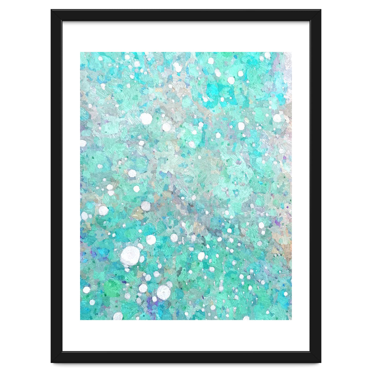 Blue Green Dreamy Marble, Minimal Abstract Pastel Graphic Design Eclectic Bohemian Painting Texture