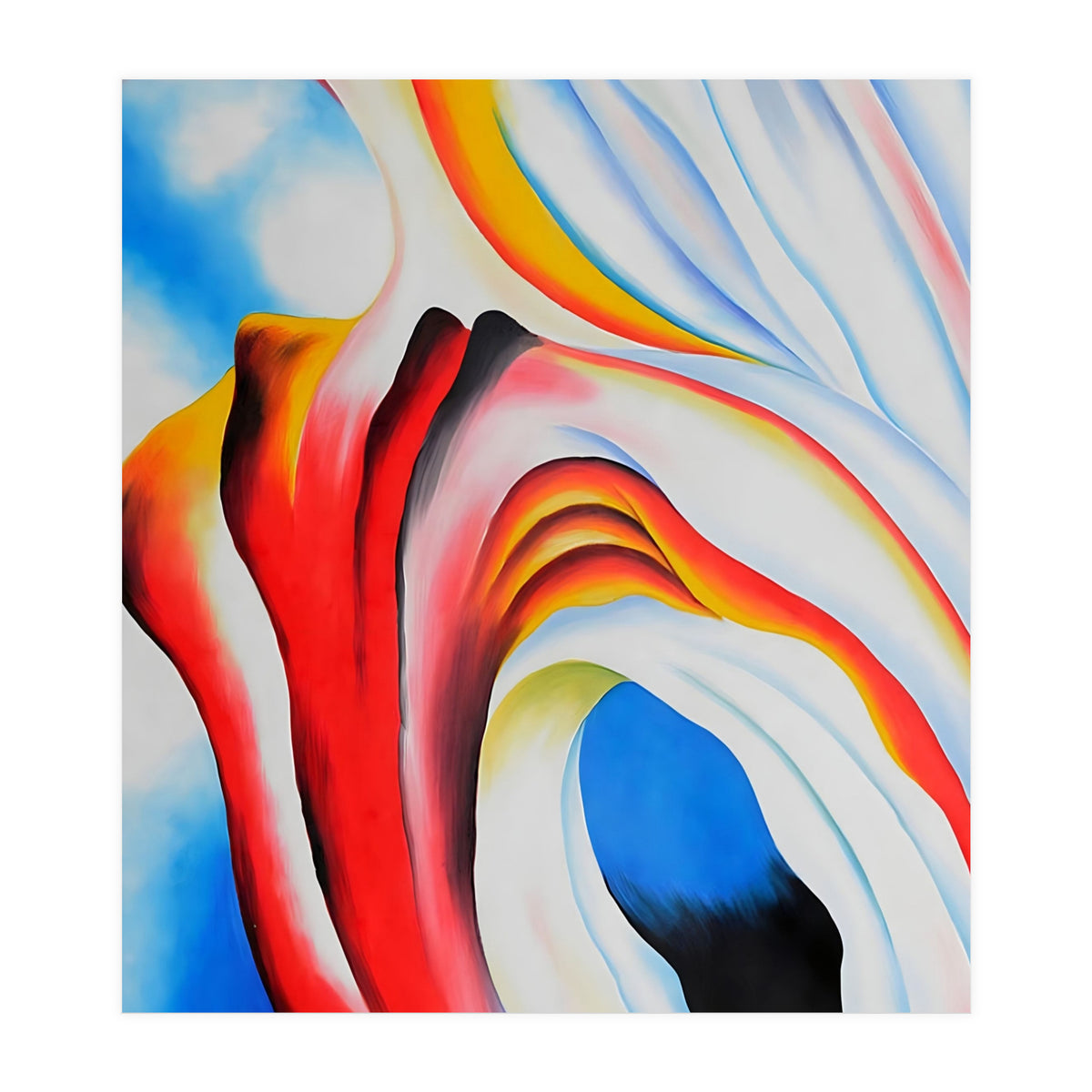 Georgia O’Keeffe – Music, Pink and Blue (1918) | Abstract Modernist Harmony of Color and Emotion (Print Only)