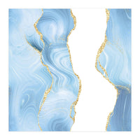 Blue & Gold Glitter Agate Texture 07 (Print Only)
