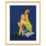 Sexy Pinup Posing With Green Towel thumbnail
