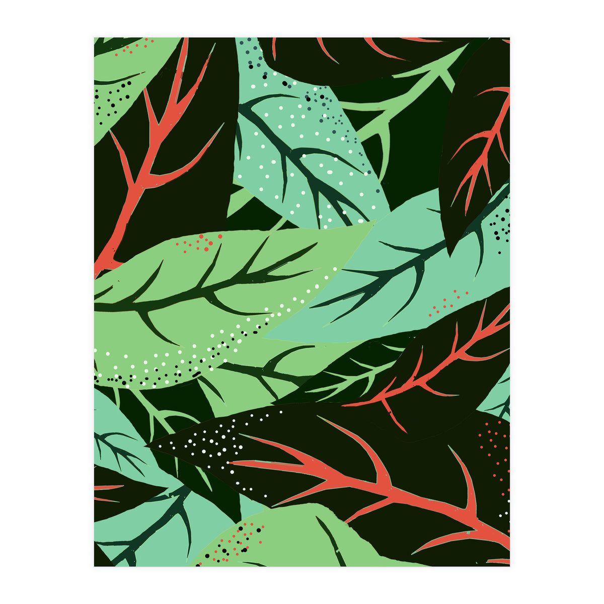 The Dark Jungle | Mystery Eclectic Forest | Maximalist Rainforest Nature Botanical Plants (Print Only)
