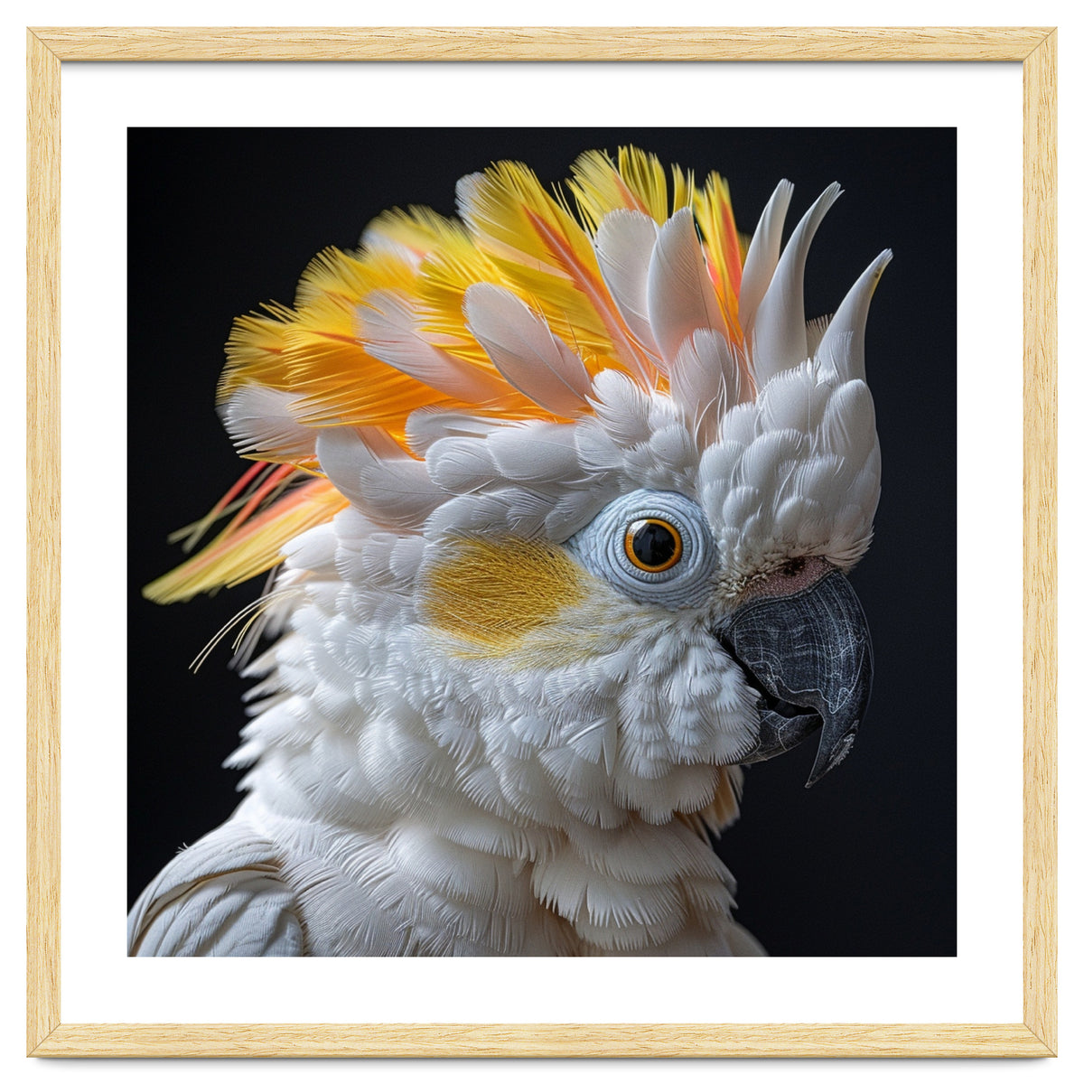Close Up Of A Cockatoo Parrot With Yellow Crest