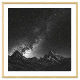 Starlit Mountain Majesty: Detailed Monochrome Milky Way thumbnail