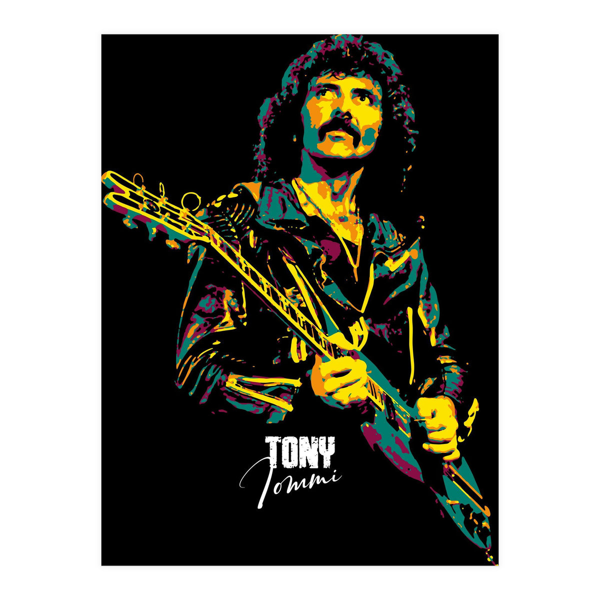 Tony Iommi Musician Legend in Pop Art (Print Only)