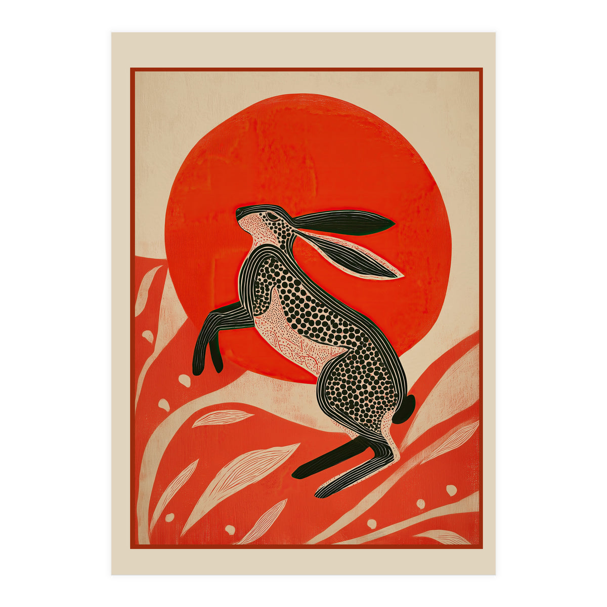 Hare And The Red Sun (Print Only)