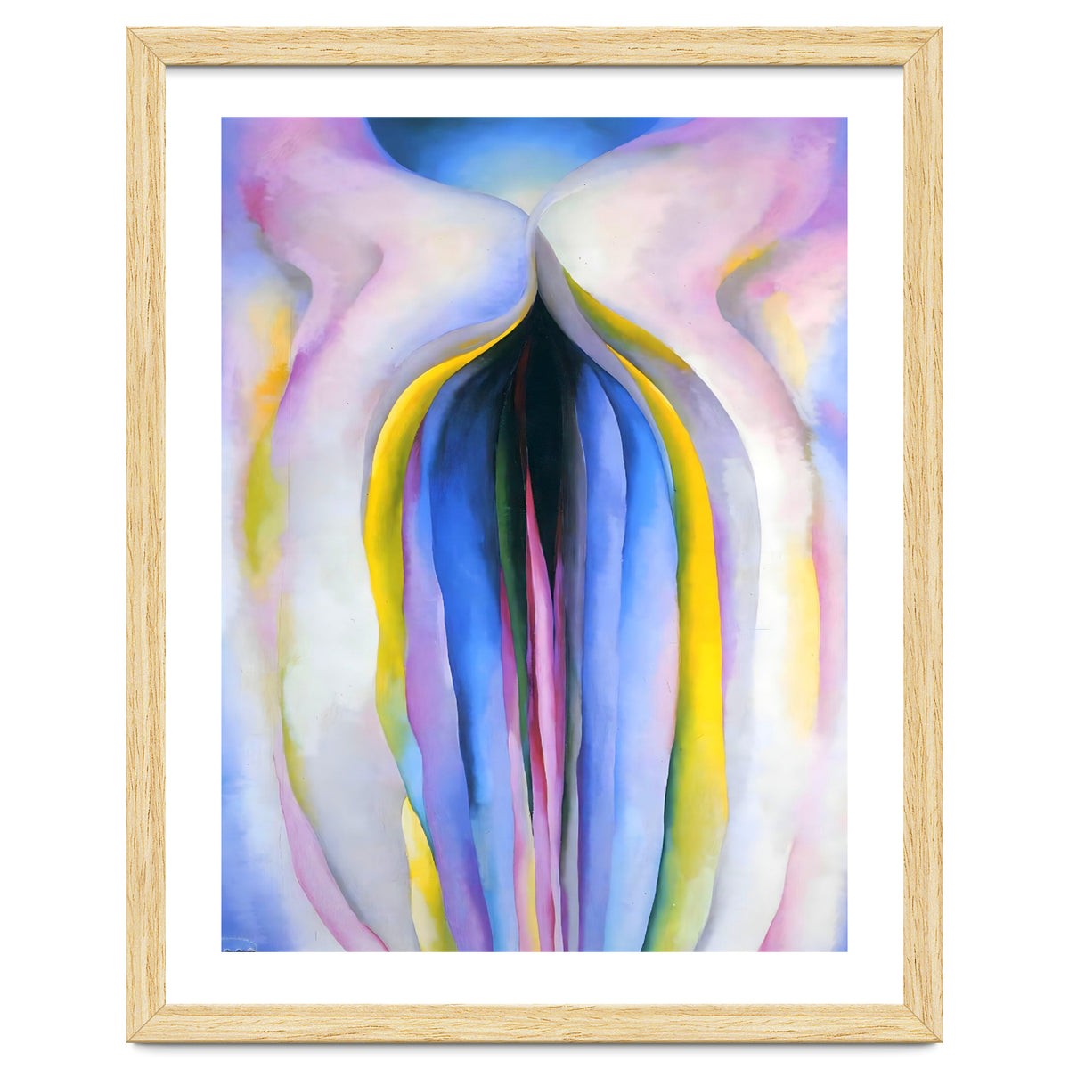 Georgia O’Keeffe – Grey Line with Black, Blue and Yellow (1923) | Elegant Abstract Modernist Composition with Bold Color Contrast