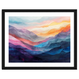 Vibrant Abstract Watercolor Mountain Landscape thumbnail