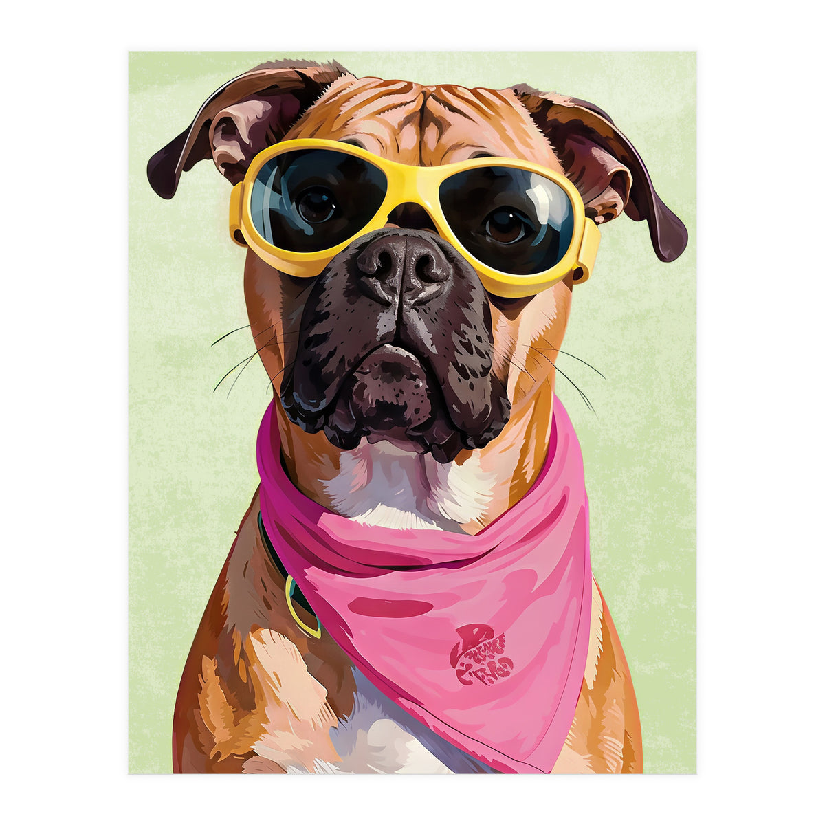 Cool Dog with Sunglasses – Funky Bandana  (Print Only)
