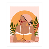 Bohemian Summer, Modern Boho Girl Reader, Books Read Self Care Self Love, Travel Hippie Nomad Black Woman (Print Only) thumbnail