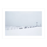 Benches along the pier on snow beach (Print Only) thumbnail