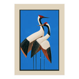 Stillness In Motion Abstract Cranes In Blue (Print Only) thumbnail