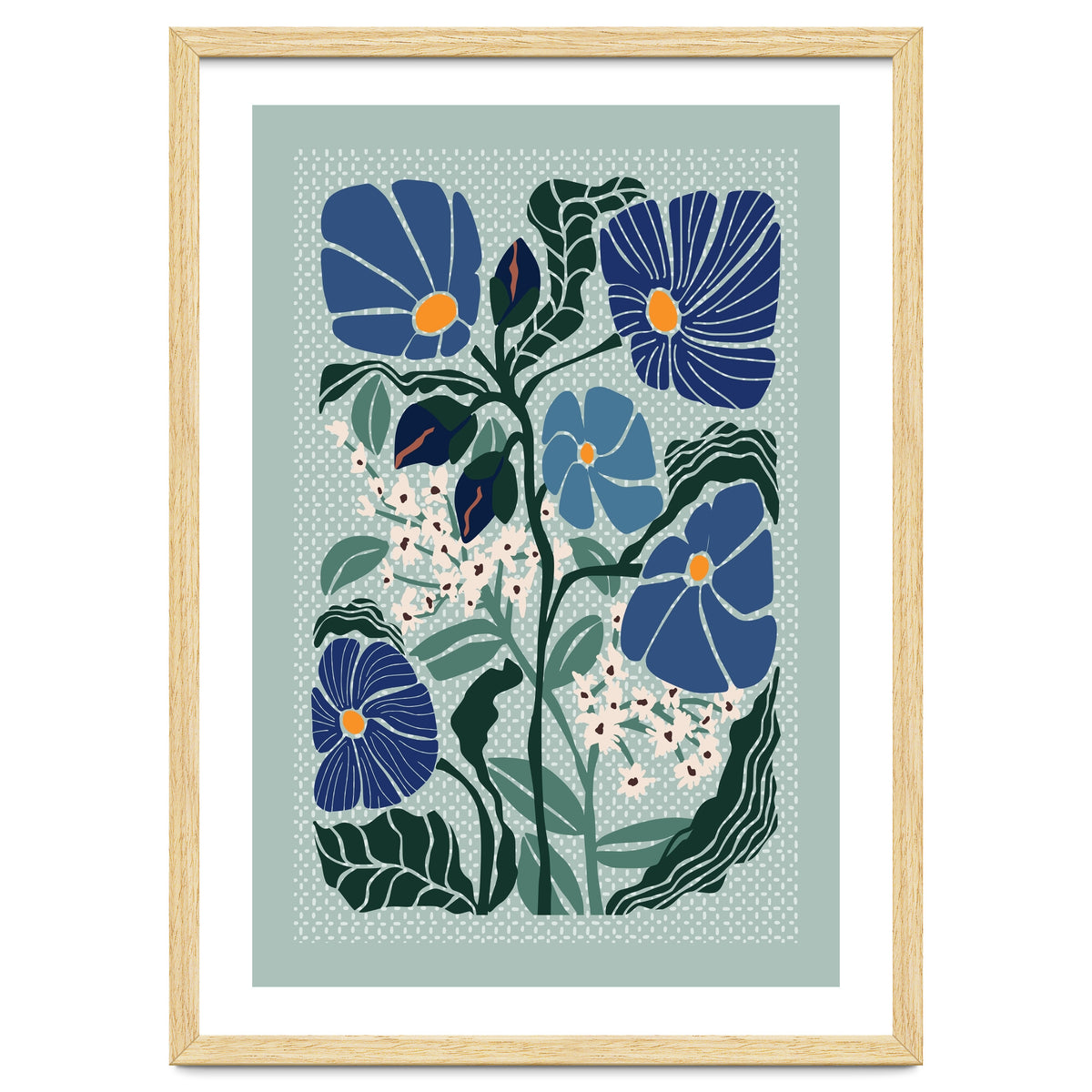 Klimt Flowers Light Blue