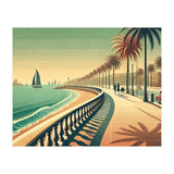 Vintage Coastal Promenade Poster (Print Only) thumbnail